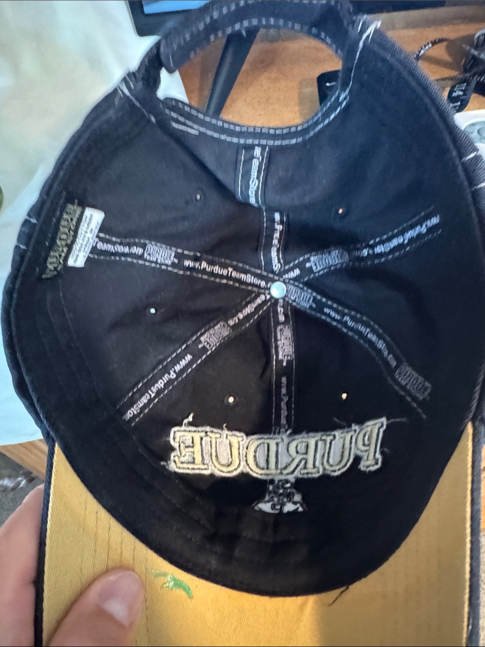 Purdue Black Embroidered Baseball Cap with Gold Lettering - Picture 4 of 5